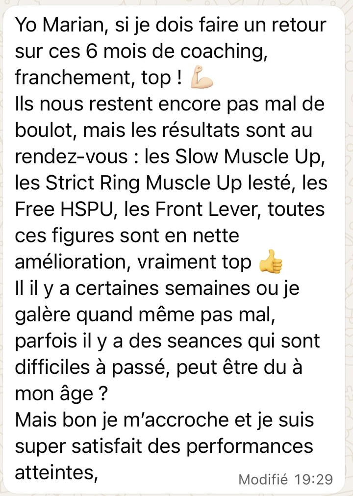 Message de Franck après son accompagnement